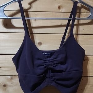 ATHLETA Purple Cinch Longline sports bra XS